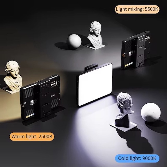 lampa led portabila profesionala nexima® 99 led uri, cri95+, reglaj 2500k 9000k, acumulator 2000mah, suport pentru telefon, laptop, dslr, husa inclusa, ideala pentru vlog, live streaming, fotografie